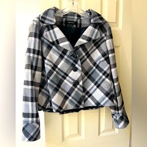 Nine West Plaid Short Jacket Women’s Size 10